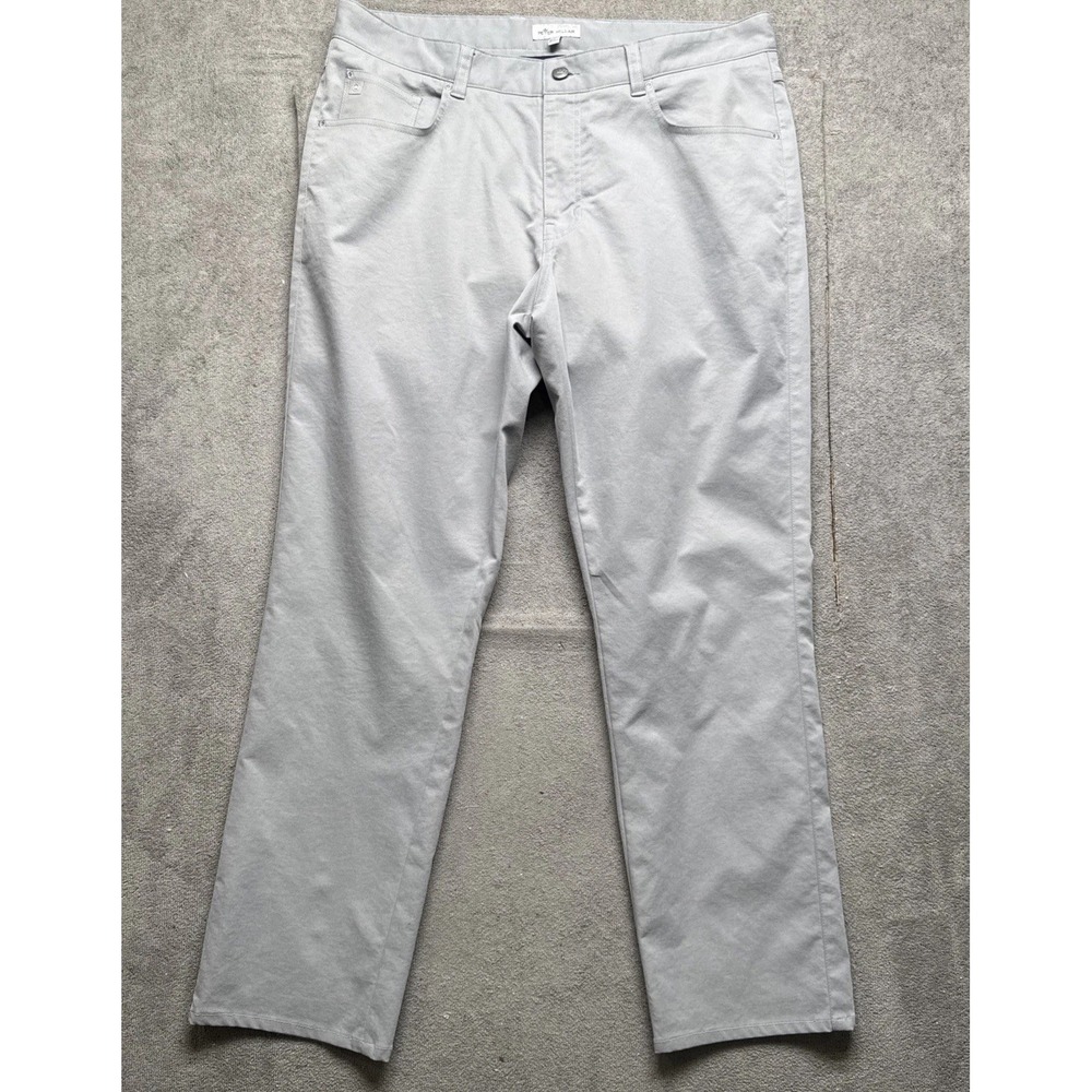 Peter Millar Crown Sport Golf Pants Mens 35 Gray Performance Lightweight Classic - Picture 2 of 11